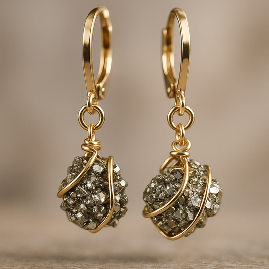 Pyrite Healing Crystal Earrings