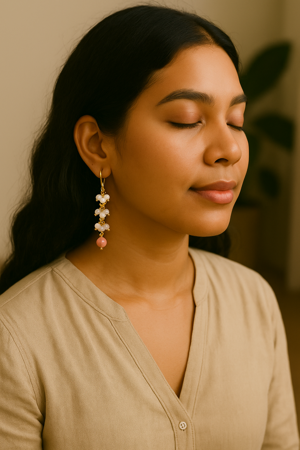 💖 Rose Quartz & Rhodonite Love Energy Earrings