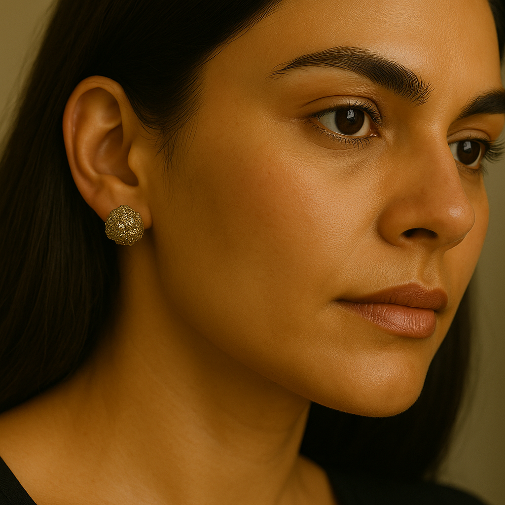Raw Pyrite Crystal Stud Earrings