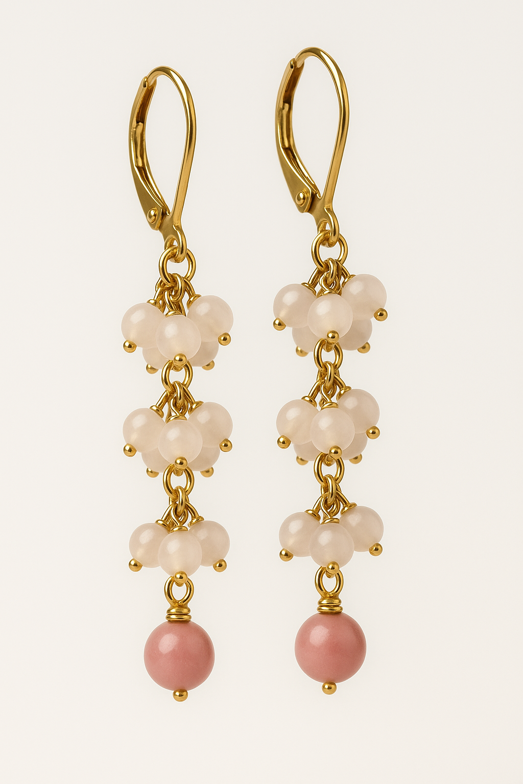 💖 Rose Quartz & Rhodonite Love Energy Earrings