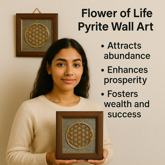 Flower of Life Pyrite Wall Frame