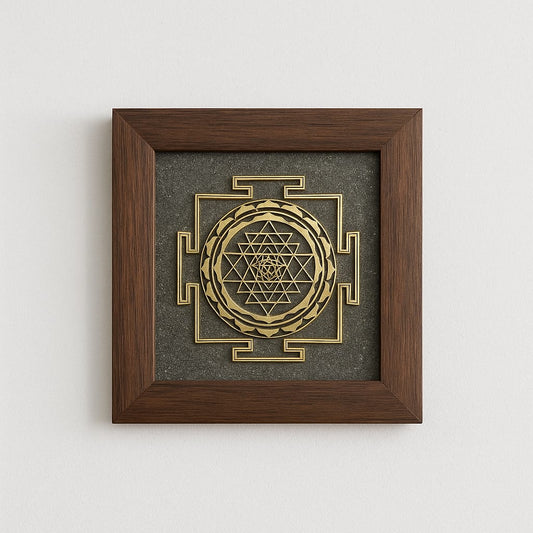 Shree Yantra Pyrite Wall Frame
