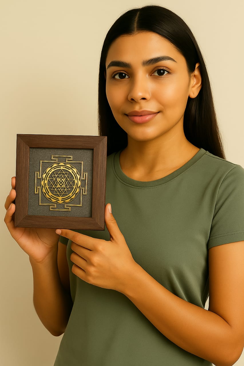 Shree Yantra Pyrite Wall Frame