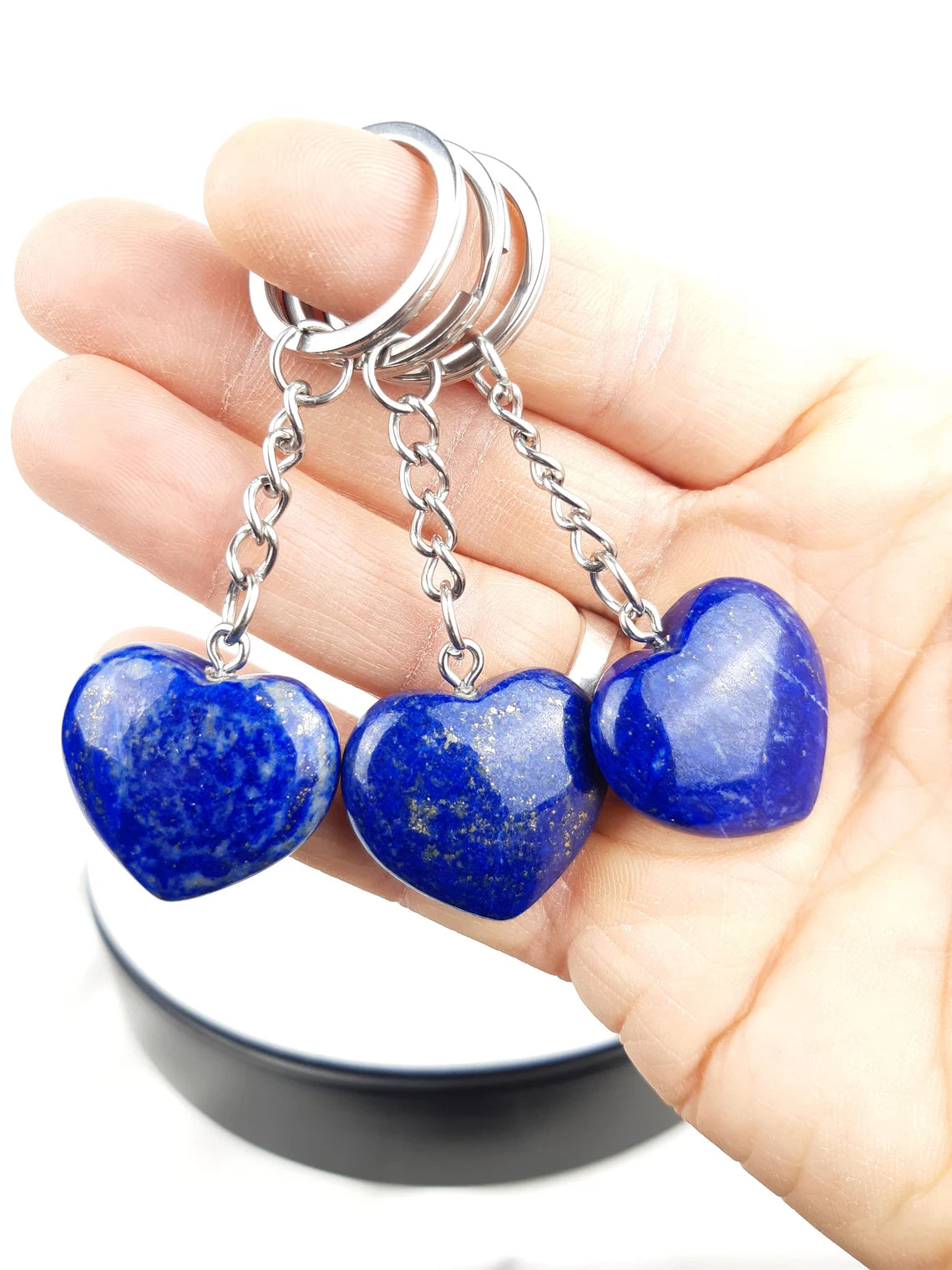 Lapis Lazuli Heart Key Ring