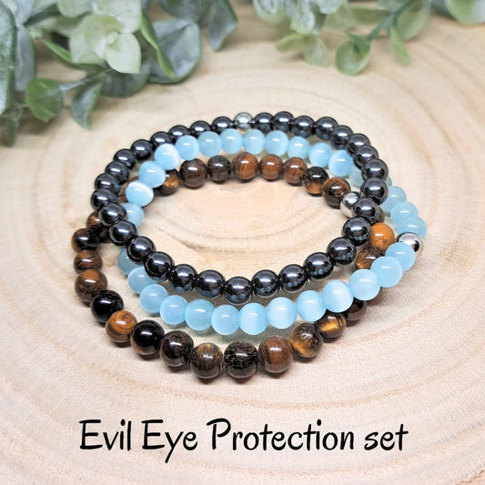 Evil Eye Protection Bracelet Set