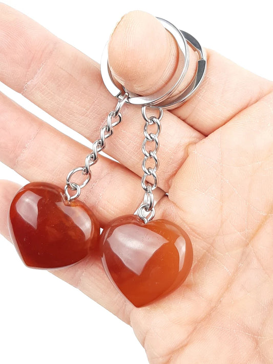 Carnelian Heart Key Ring
