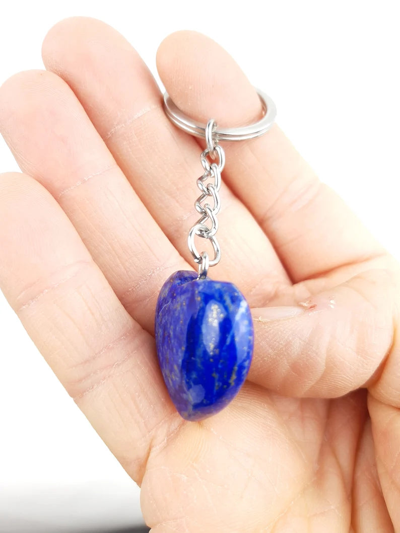 Lapis Lazuli Heart Key Ring