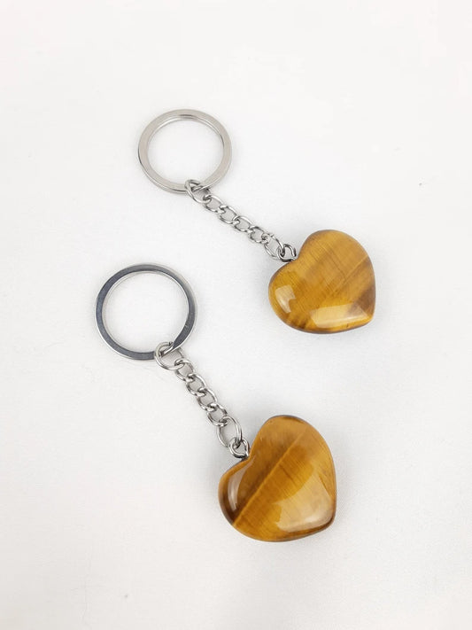 Tiger Eye Heart Key Ring